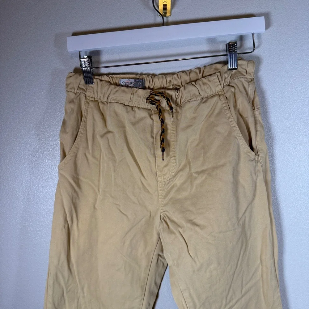 Offcorss Boys Tan‎ Khaki Jogger Pants Lined Cotton Elastic Waist Size 16 5126585